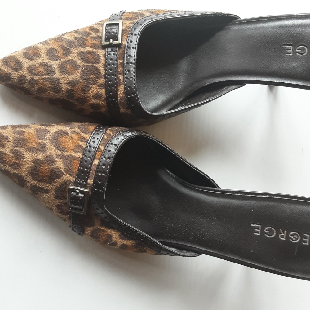 George Women's Brown Leopard Mules - Picture 2 of 6